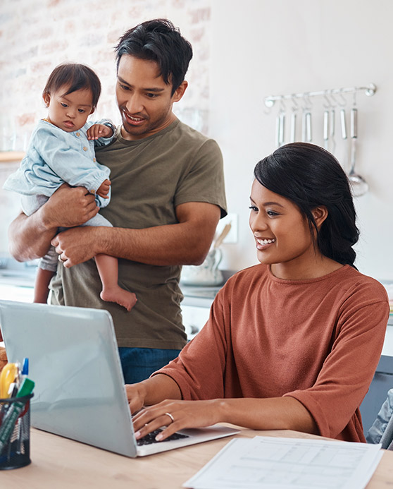 Young family budgeting