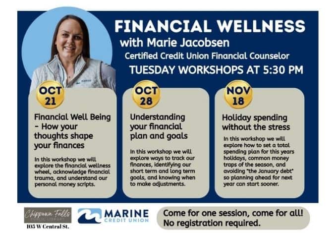 Marine Credit Union Financial Wellness Workshop at the Chippewa Falls Public Library